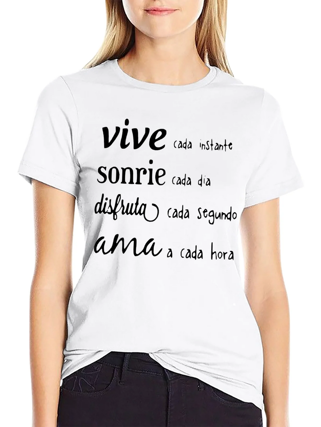 Inspirational Spanish Quote T-Shirt - Live Laugh Love product image 8