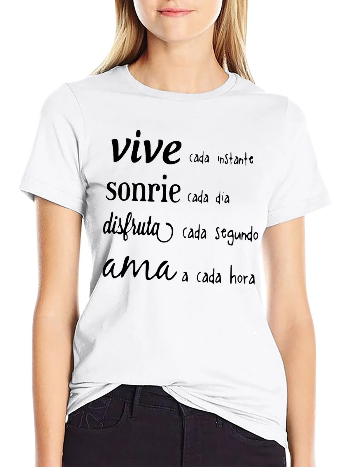 Inspirational Spanish Quote T-Shirt - Live Laugh Love product image 8