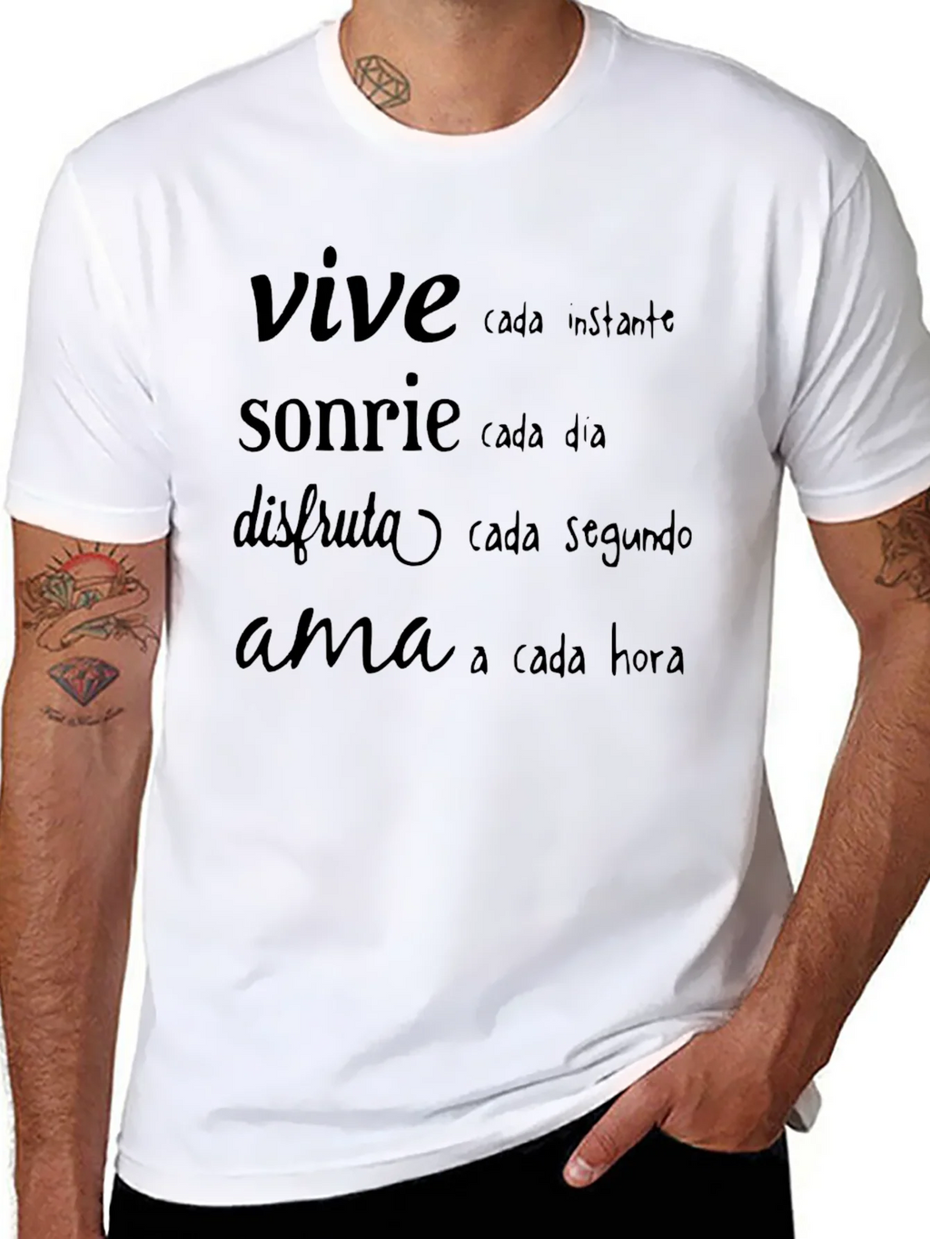 Inspirational Spanish Quote T-Shirt - Live Laugh Love product image 7