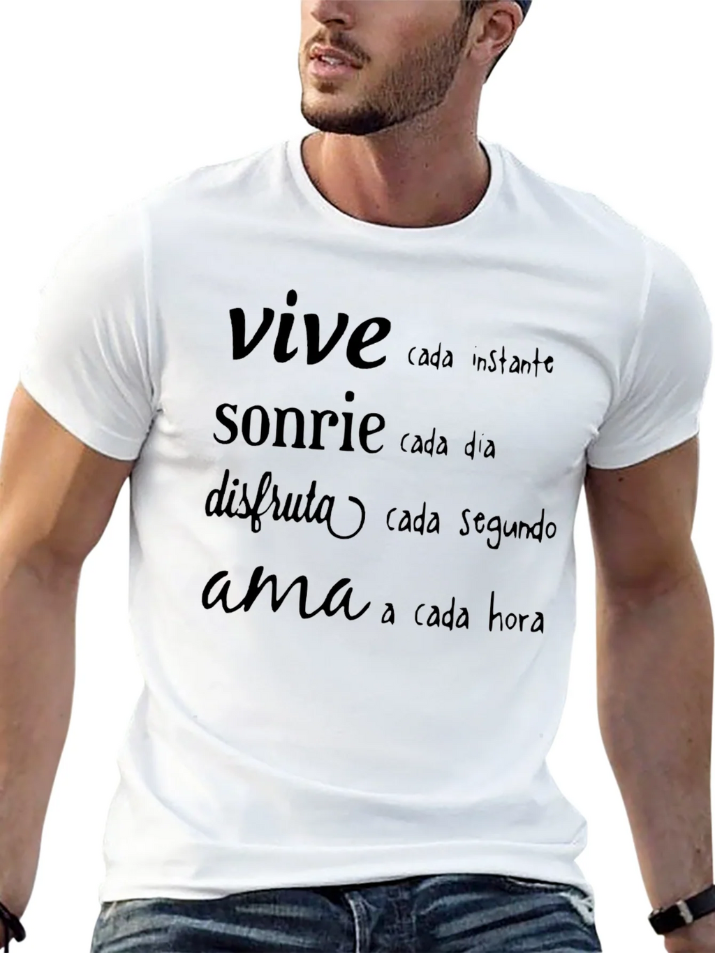 Inspirational Spanish Quote T-Shirt - Live Laugh Love product image 12