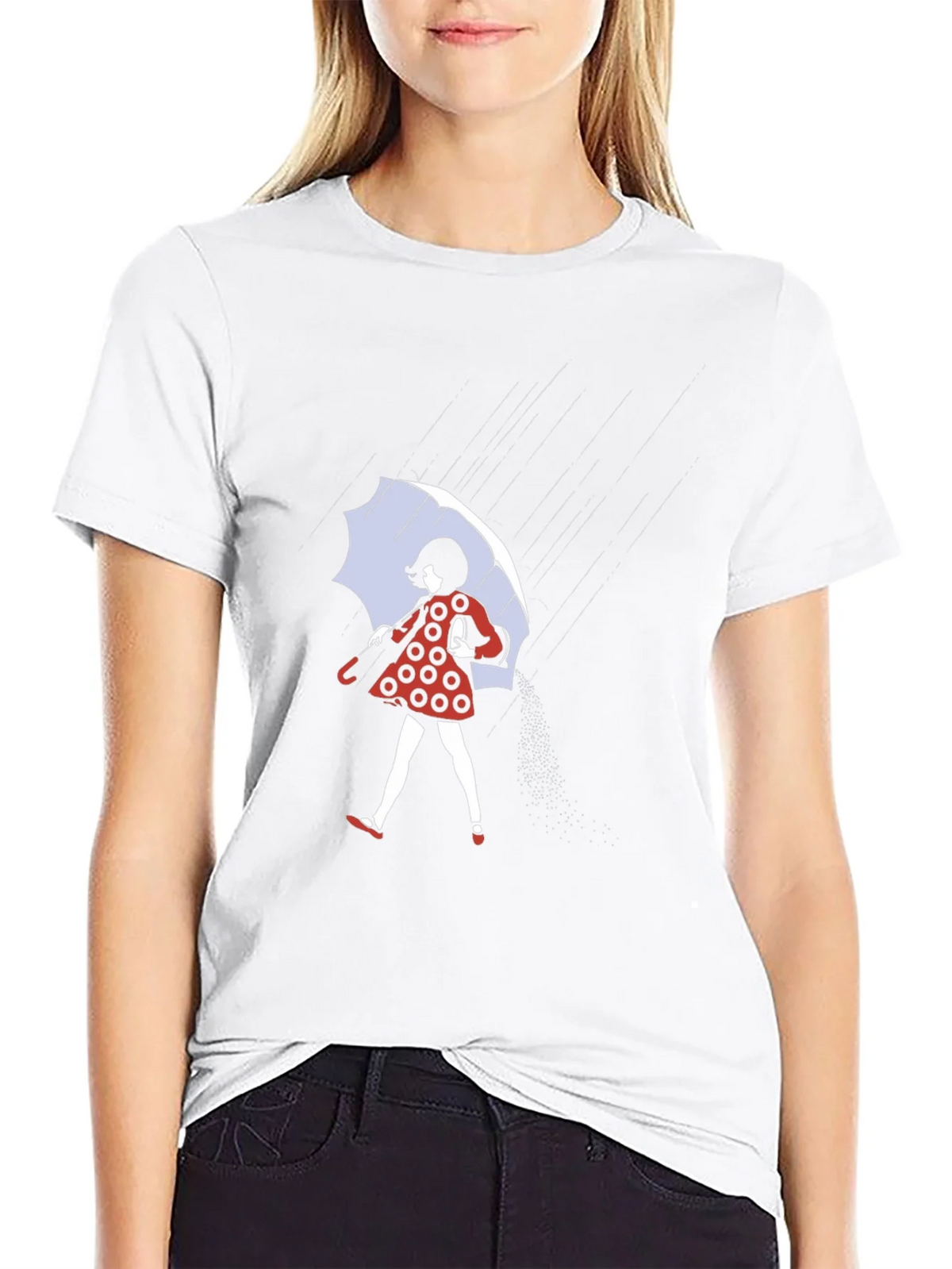 Rainy Day T-Shirt: Polka Dot Dress & Umbrella product image 7