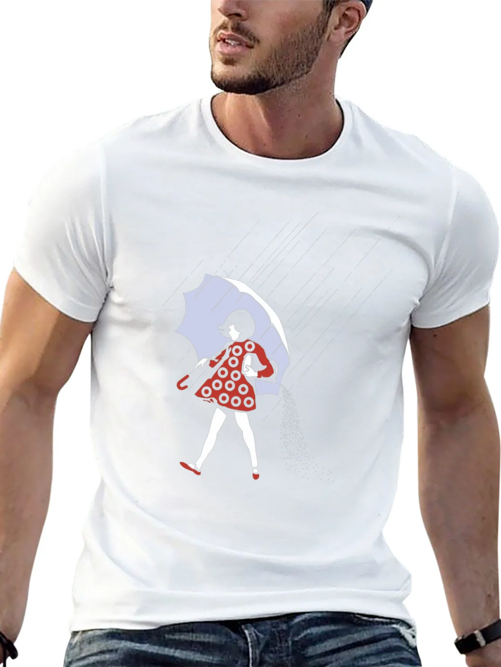 Rainy Day T-Shirt: Polka Dot Dress & Umbrella product image 11
