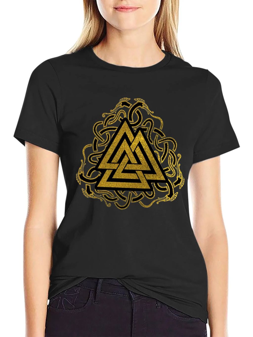 Viking Valhalla Symbol Black T-Shirt product image 1