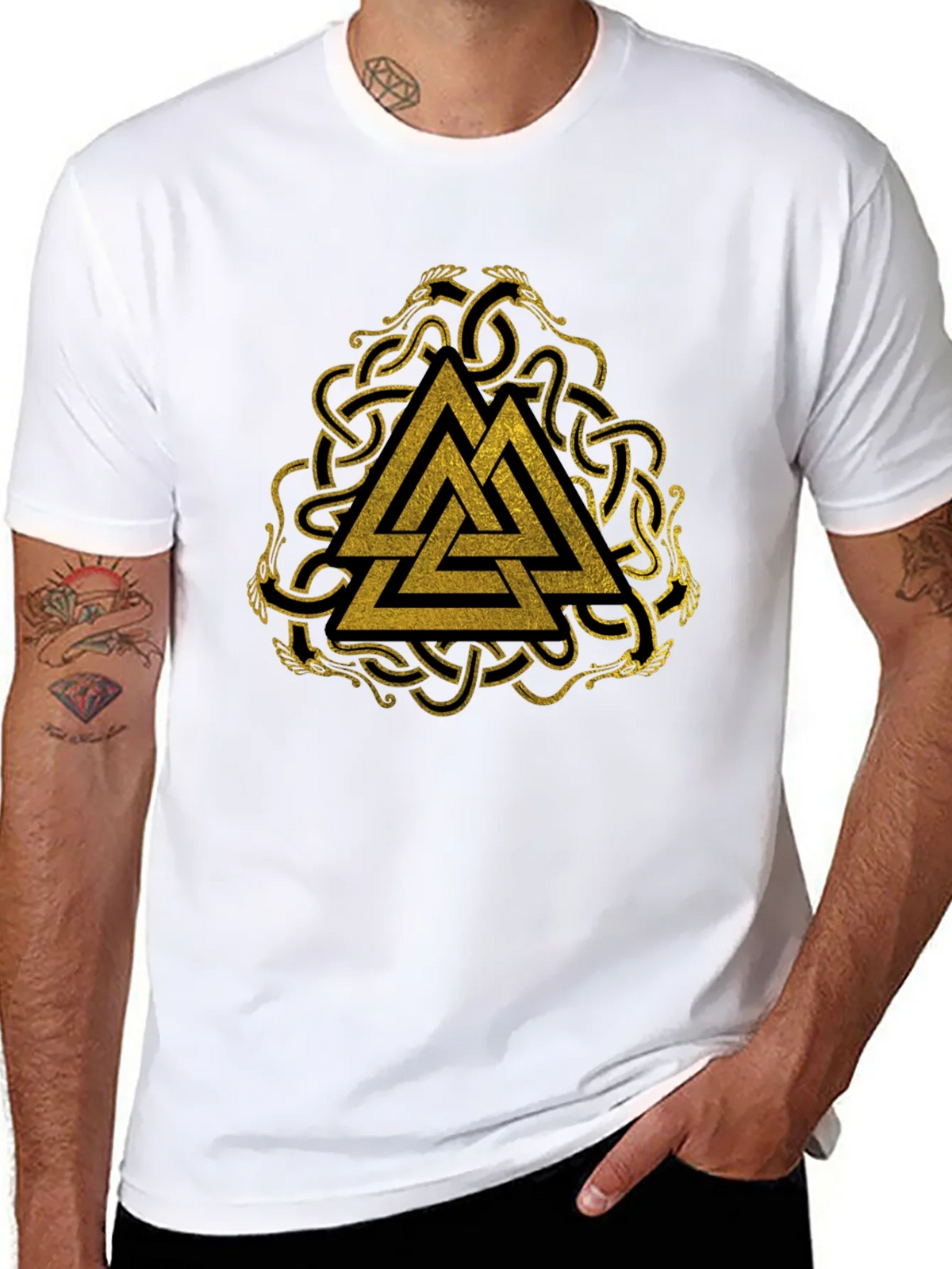 Viking Valhalla Symbol Black T-Shirt product image 3
