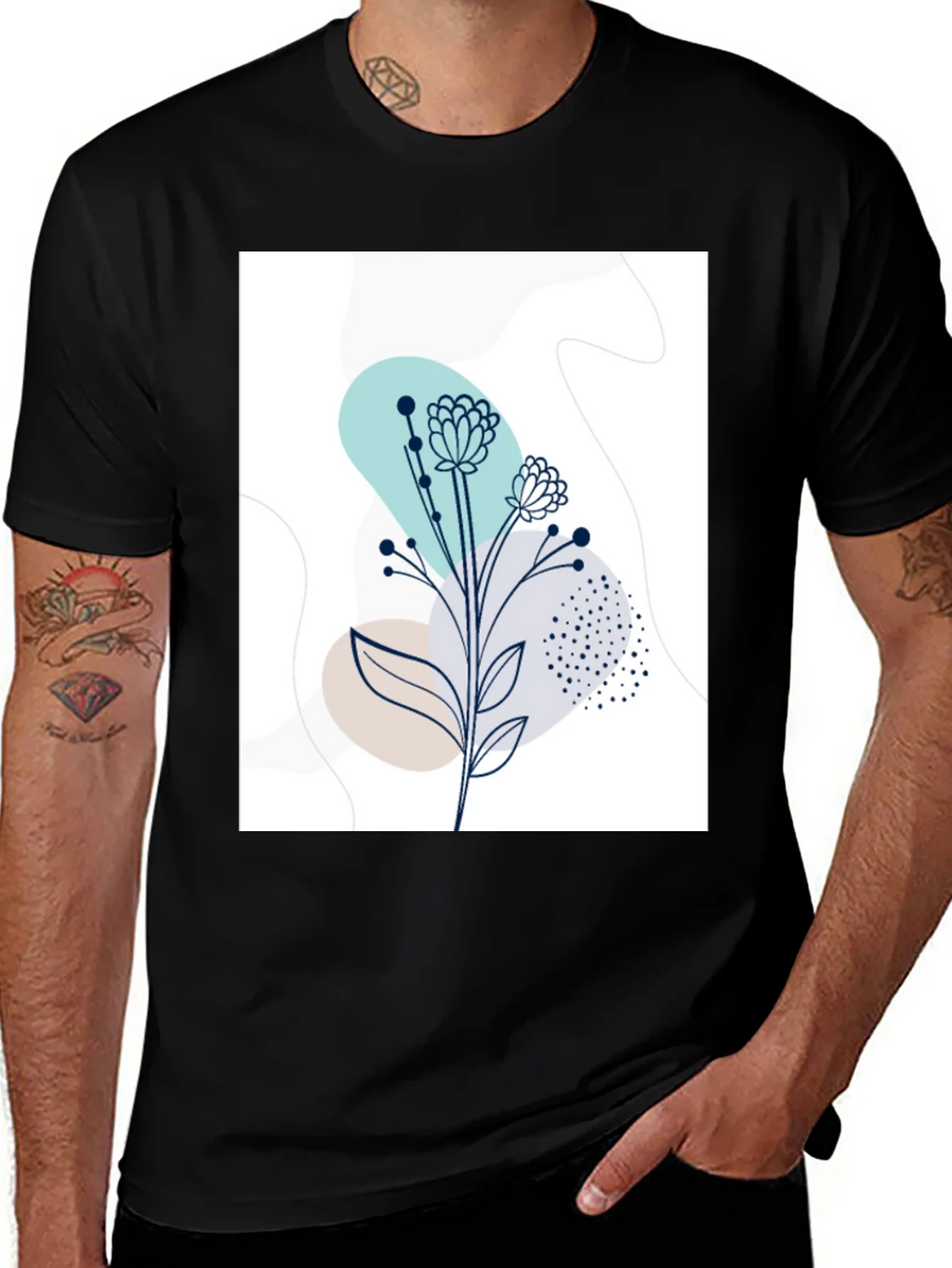 Modern Floral Graphic Tee - Stylish Botanical Design product image 1
