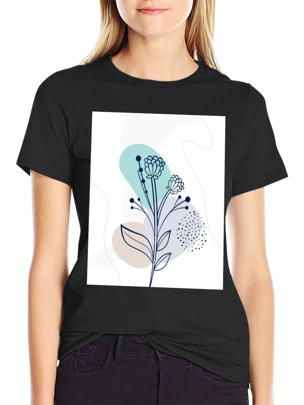 Modern Floral Graphic Tee - Stylish Botanical Design product image 2