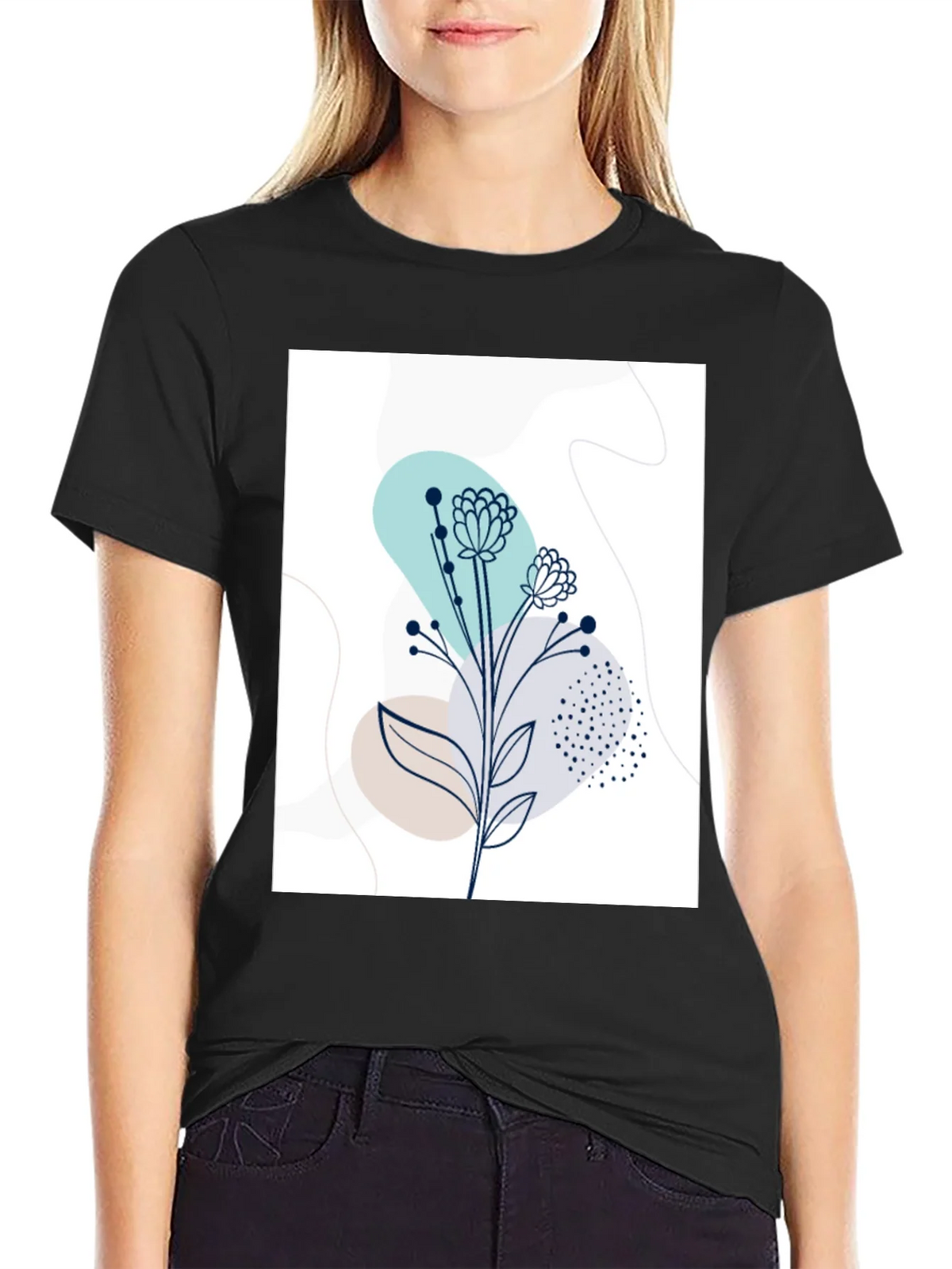 Modern Floral Graphic Tee - Stylish Botanical Design product image 2