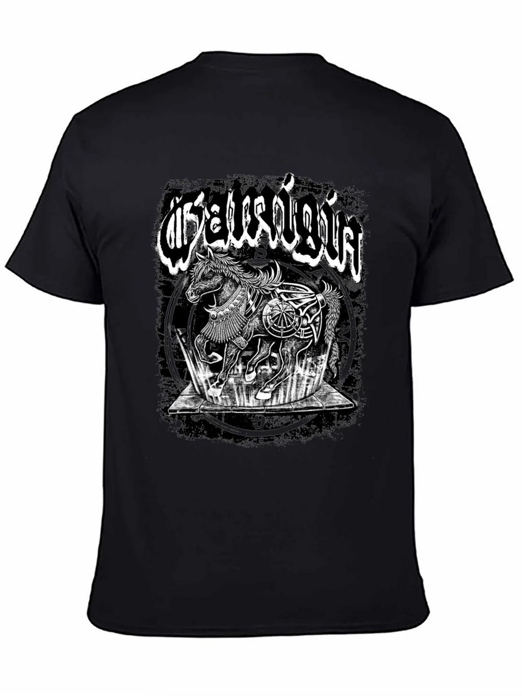 Mystic Horse Graphic Tee - Black Cotton T-Shirt product image 4