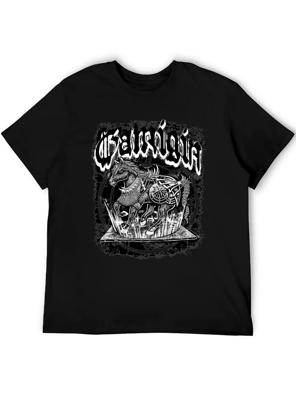Mystic Horse Graphic Tee - Black Cotton T-Shirt product image 5