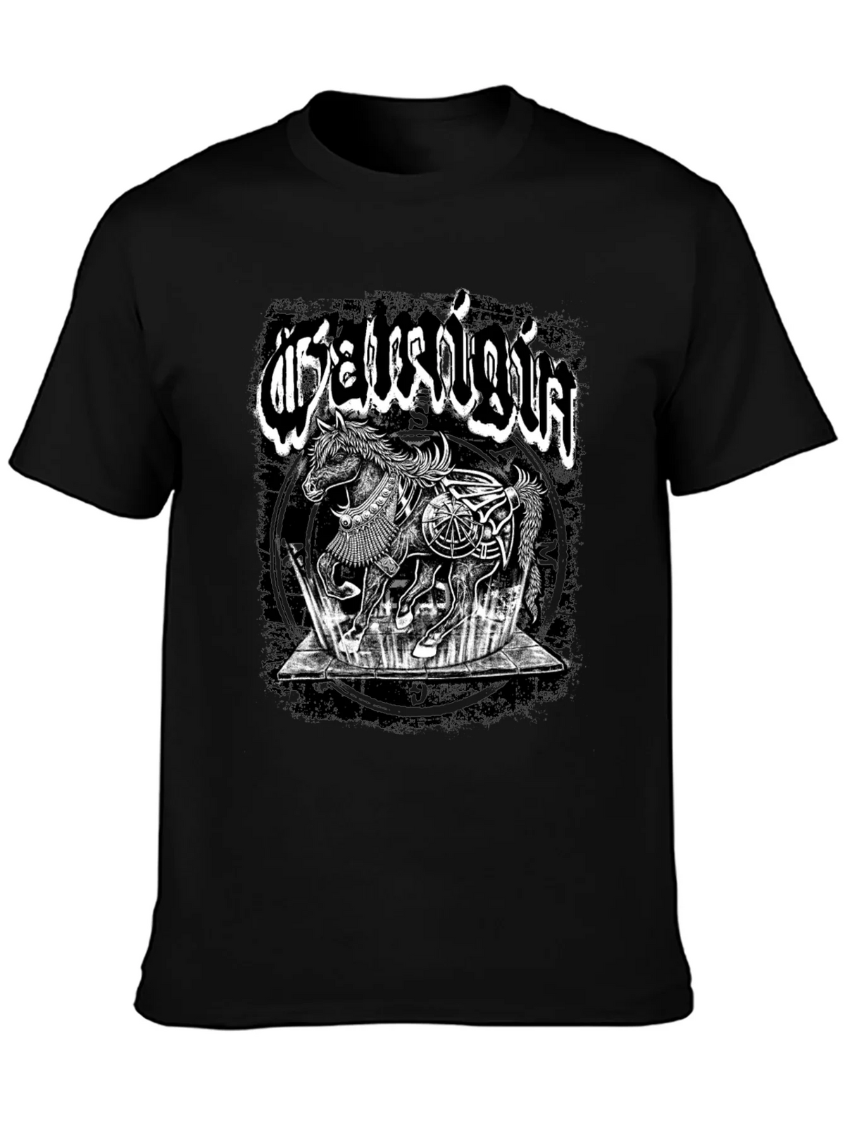 Mystic Horse Graphic Tee - Black Cotton T-Shirt product image 3