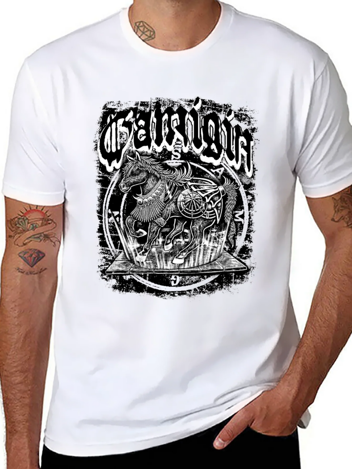 Mystic Horse Graphic Tee - Black Cotton T-Shirt product image 7
