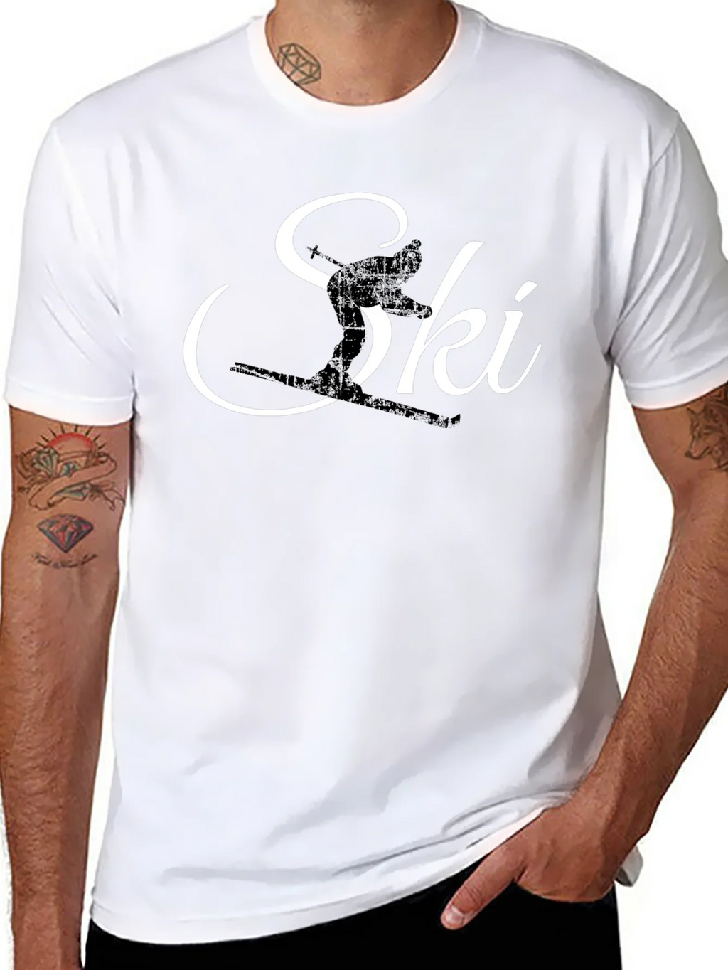 Ski Silhouette Graphic Tee - Black Cotton T-Shirt product image 7