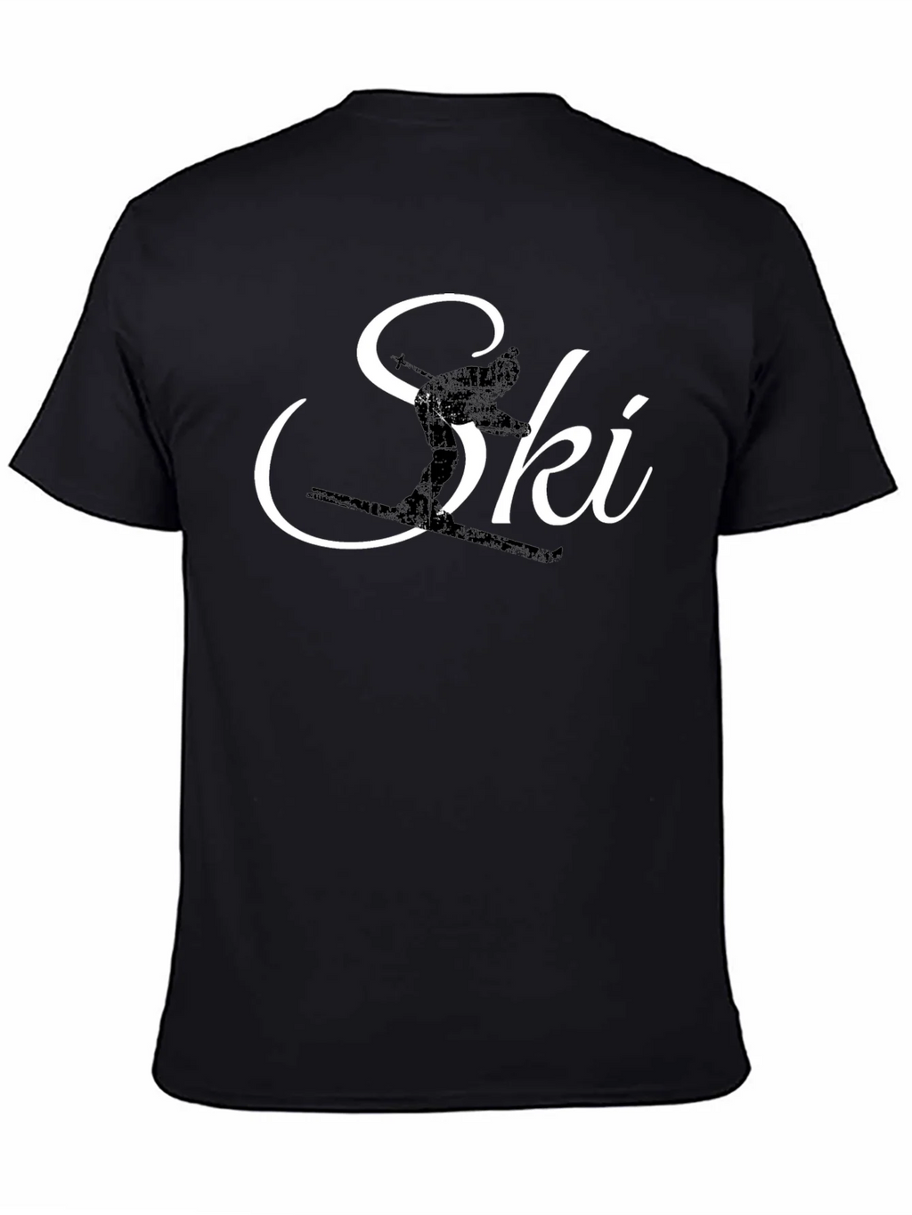 Ski Silhouette Graphic Tee - Black Cotton T-Shirt product image 4