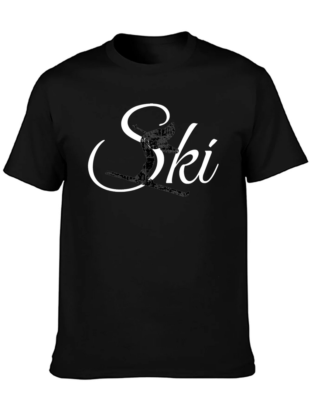 Ski Silhouette Graphic Tee - Black Cotton T-Shirt product image 3