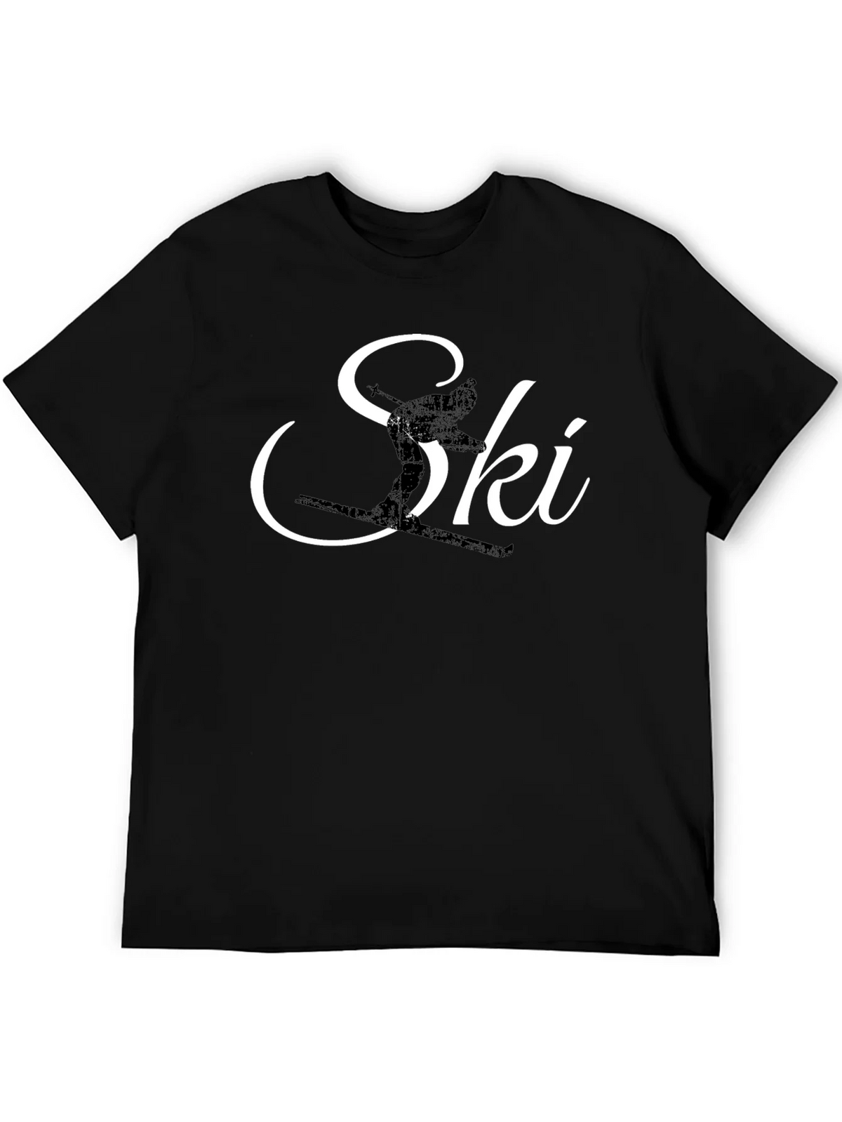 Ski Silhouette Graphic Tee - Black Cotton T-Shirt product image 5