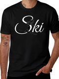 Ski Silhouette Graphic Tee - Black Cotton T-Shirt product image 1