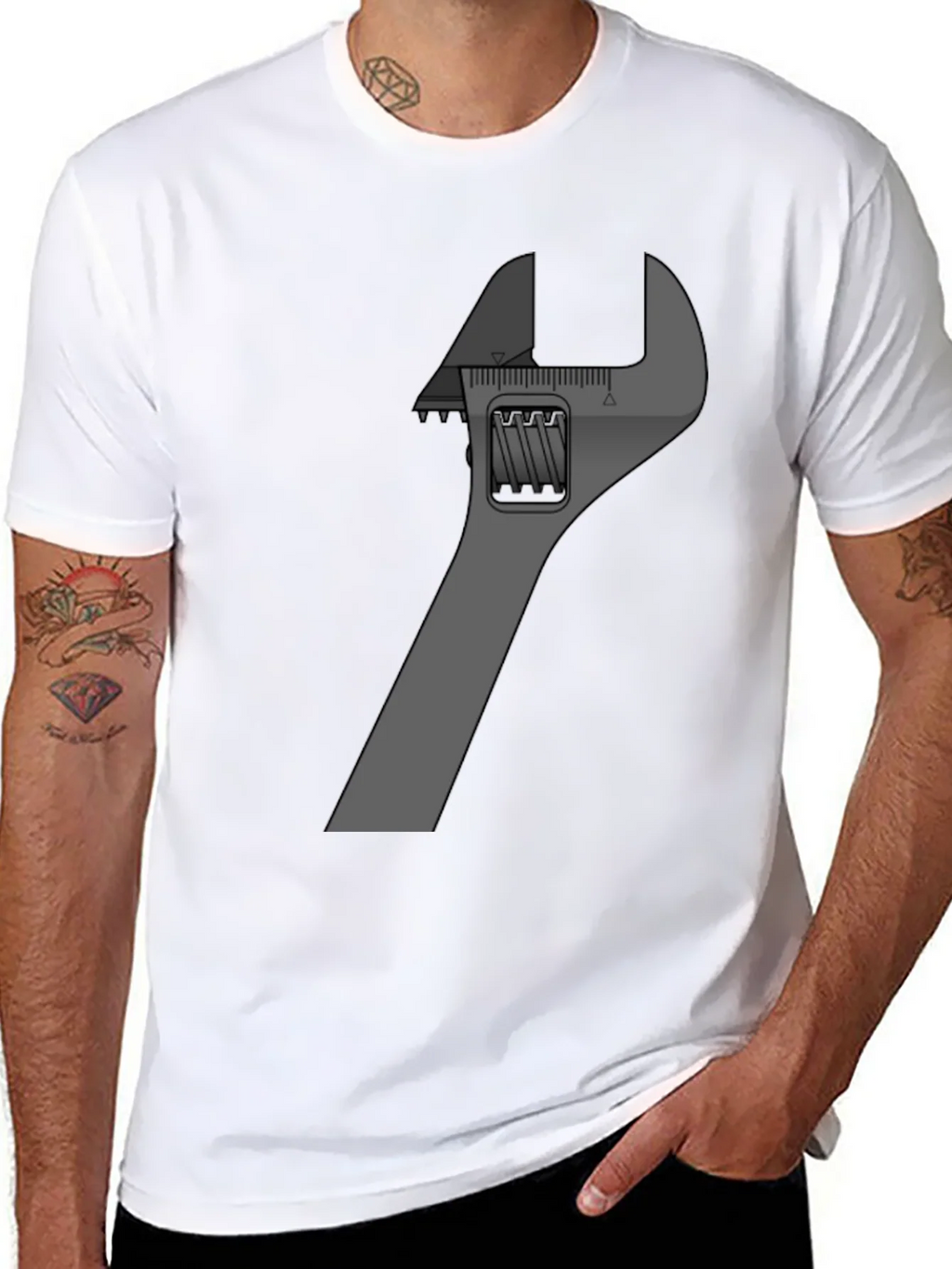 Adjustable Wrench Graphic Tee - Black Cotton Blend product image 7