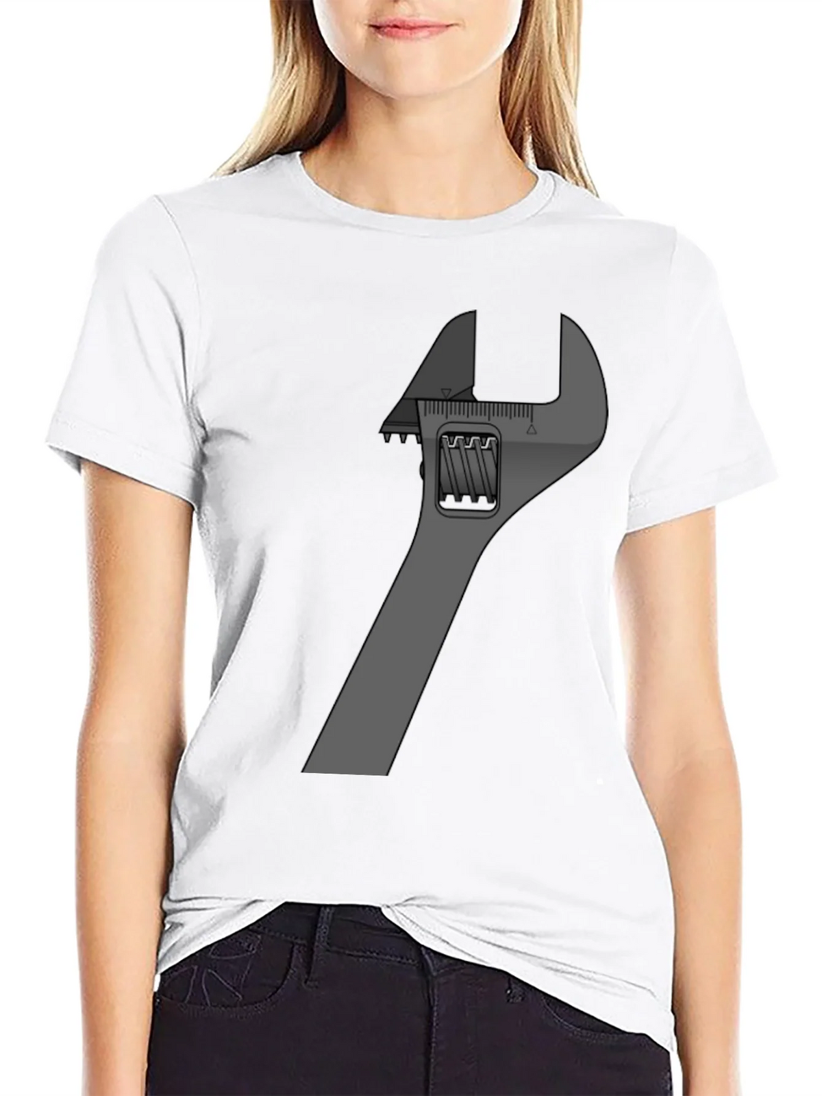 Adjustable Wrench Graphic Tee - Black Cotton Blend product image 8