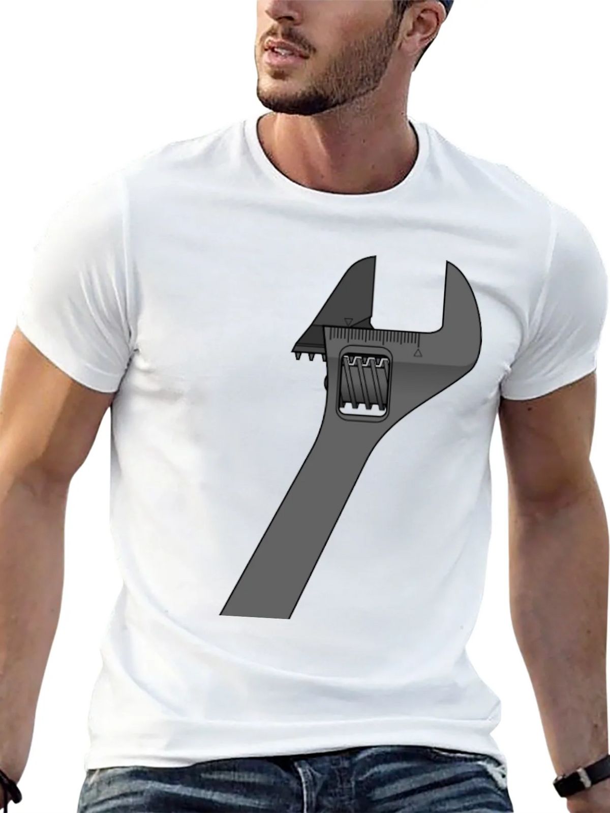 Adjustable Wrench Graphic Tee - Black Cotton Blend product image 12