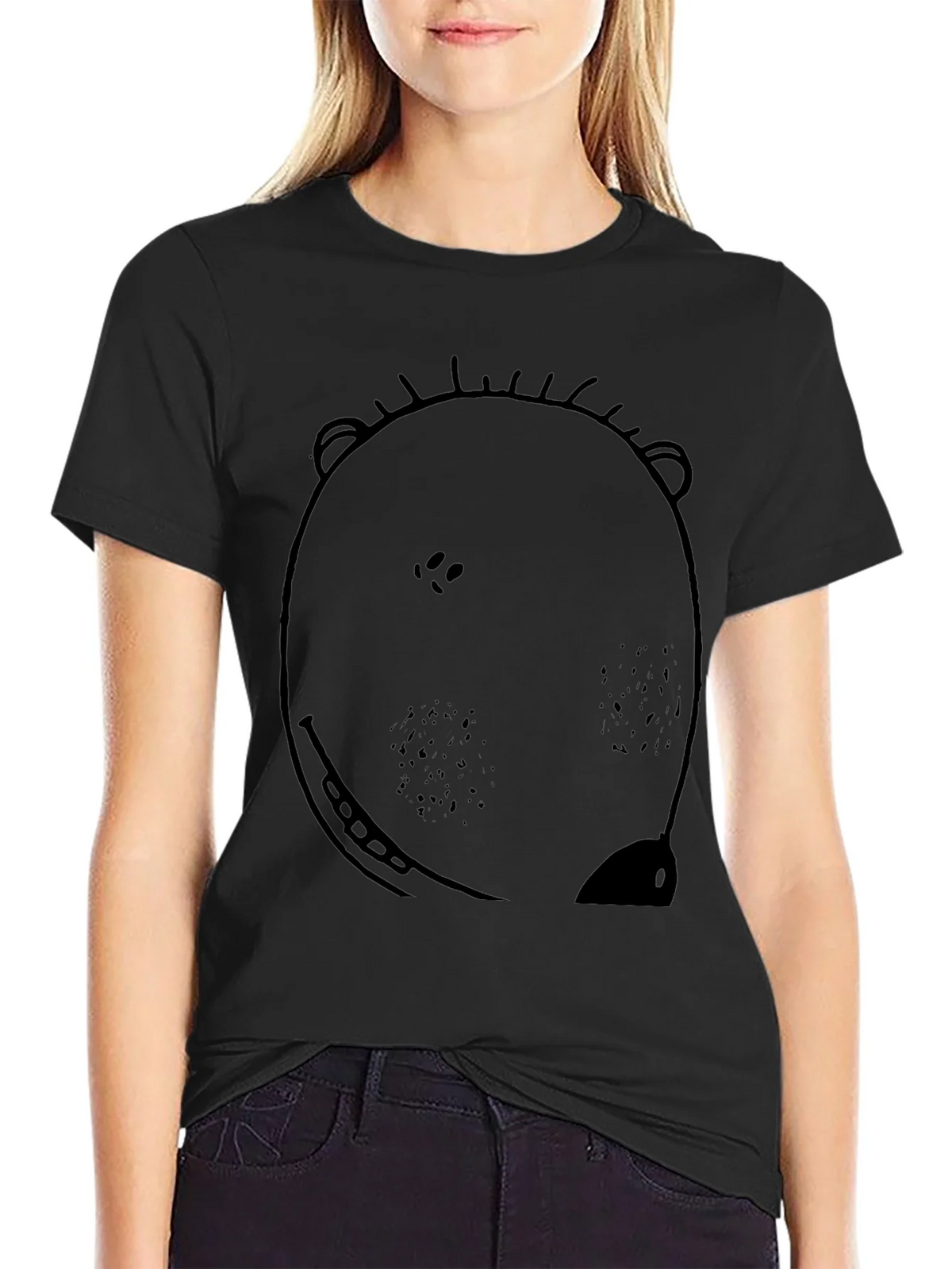 Bear Graphic Print Black T-Shirt for Men product image 2