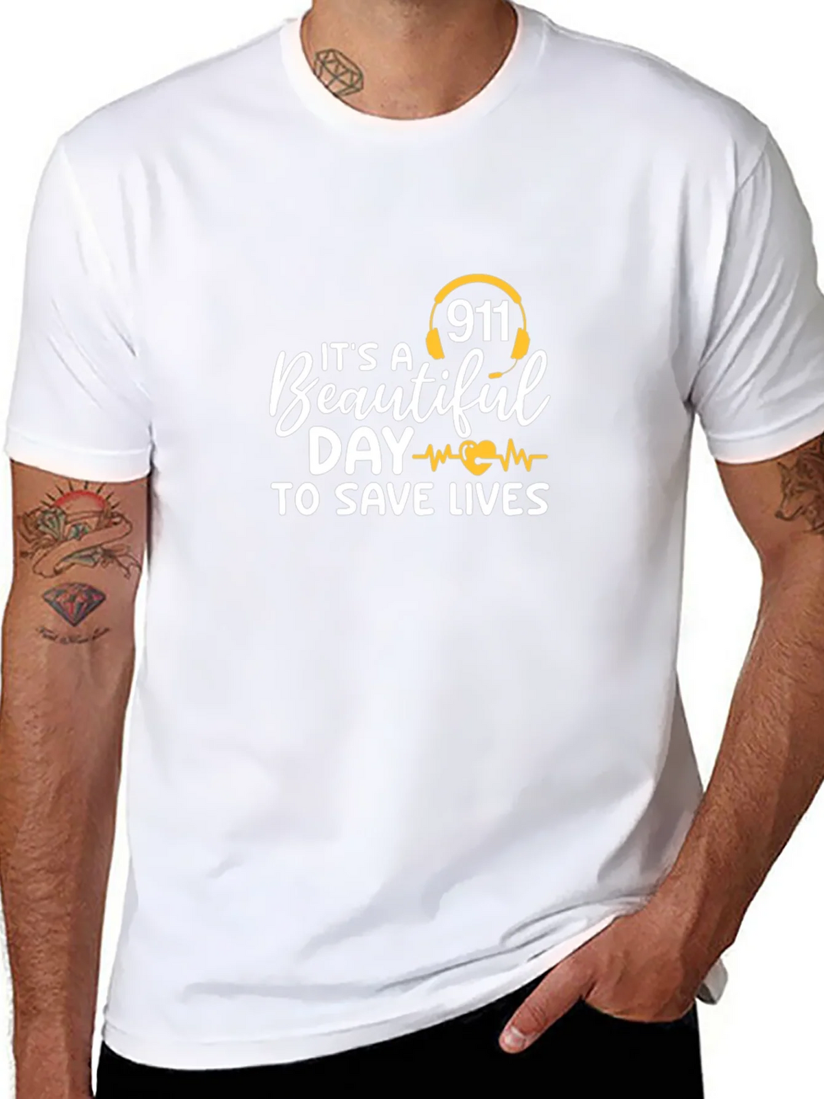 911 Save Lives Graphic Tee - Black product image 7