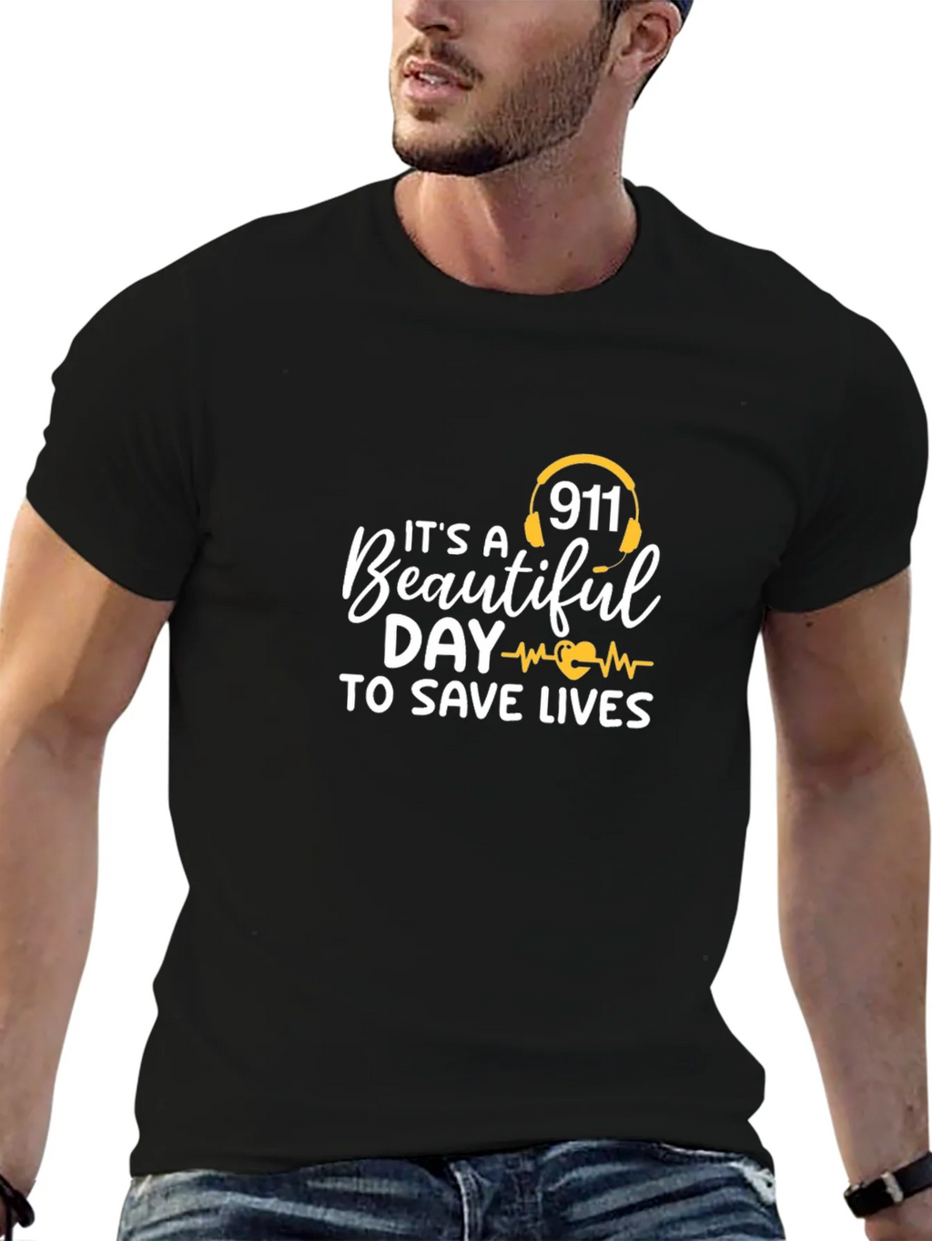 911 Save Lives Graphic Tee - Black product image 6