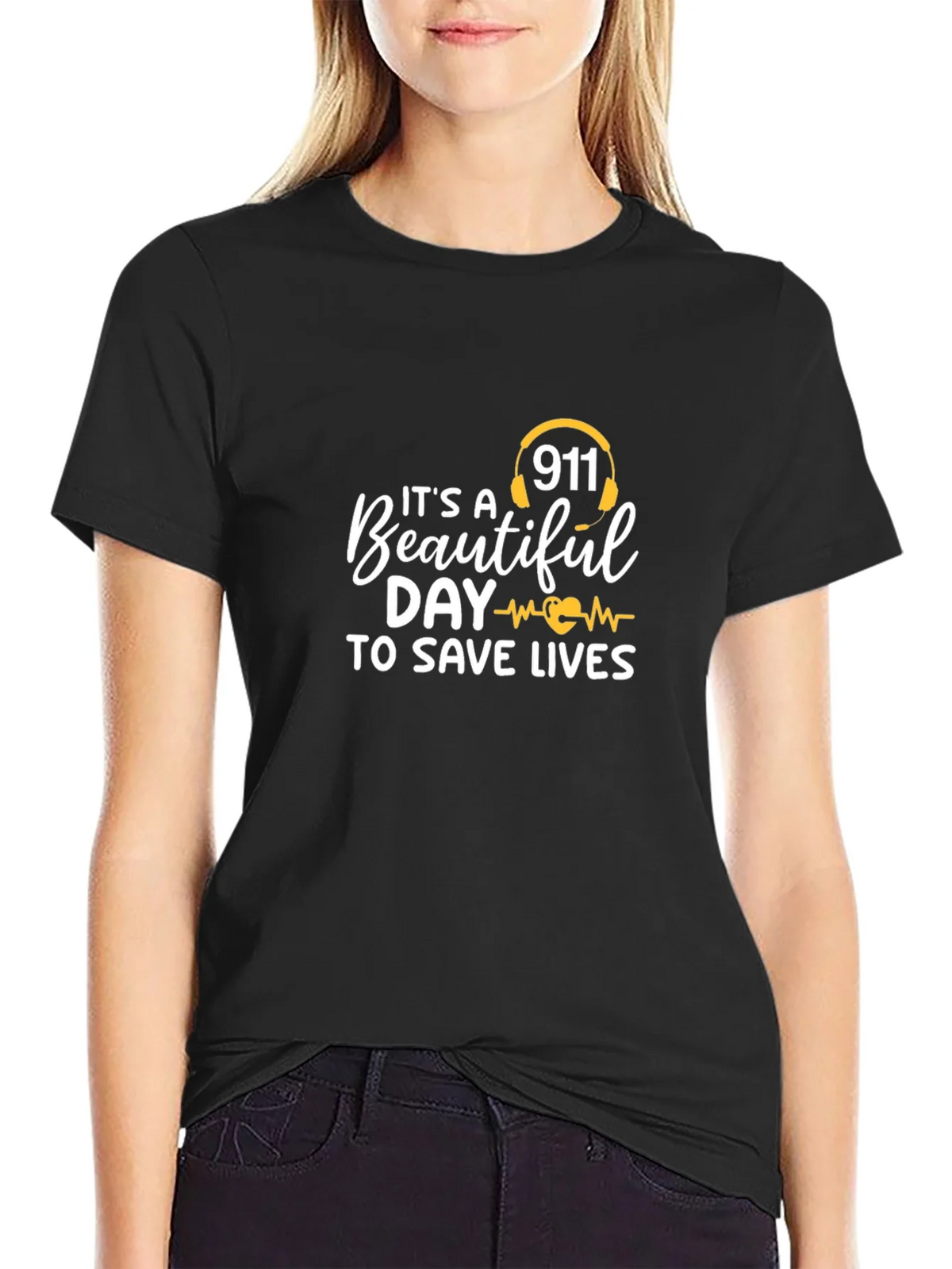 911 Save Lives Graphic Tee - Black product image 2