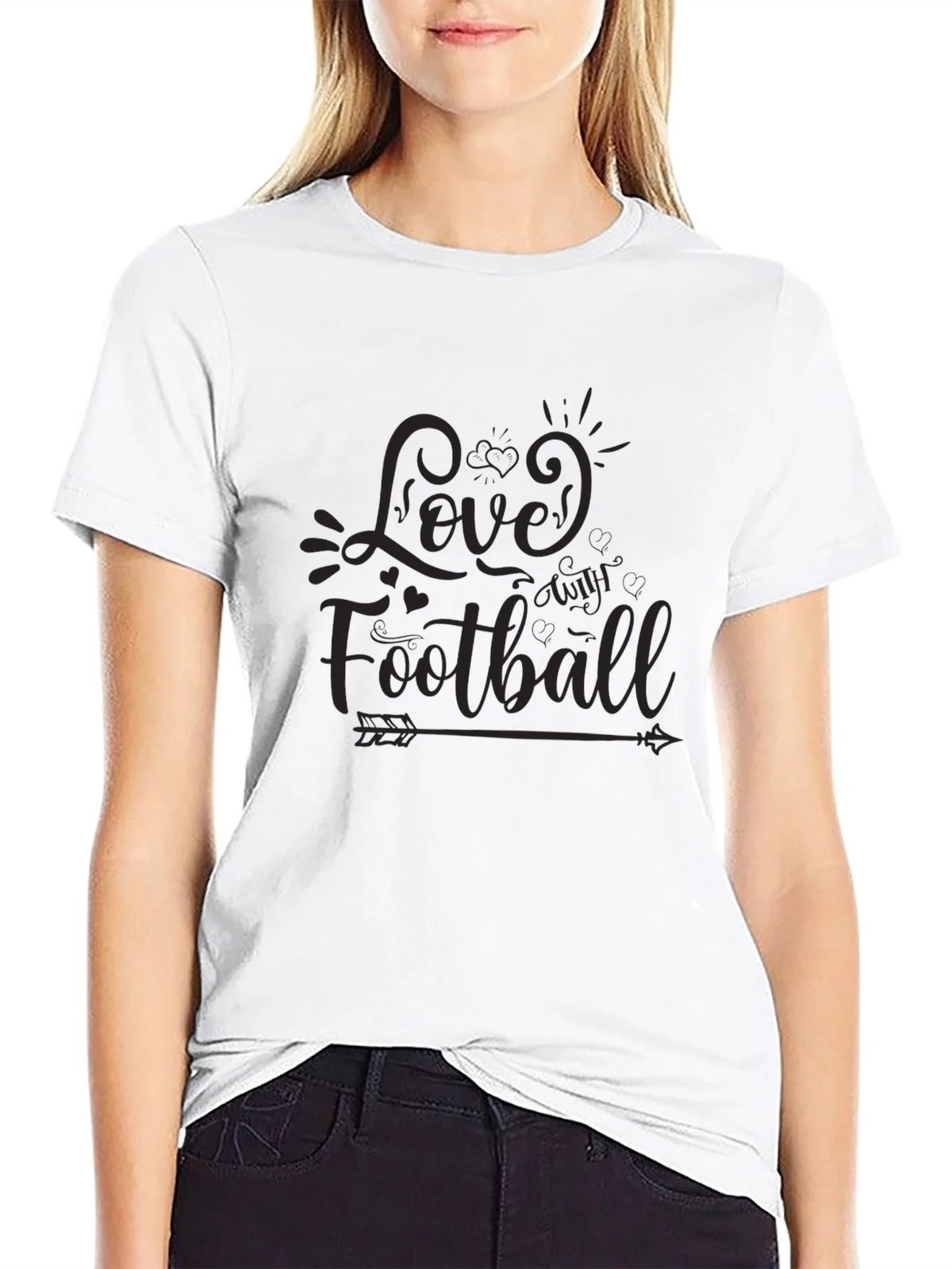 Love Football Graphic Tee - Black Short Sleeve Shirt product image 2