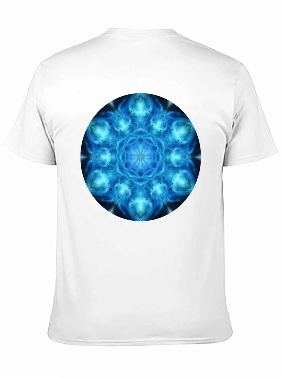 Cosmic Blue Mandala Graphic T-Shirt - Mens Black Tee product image 3