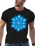 Cosmic Blue Mandala Graphic T-Shirt - Mens Black Tee product image 1