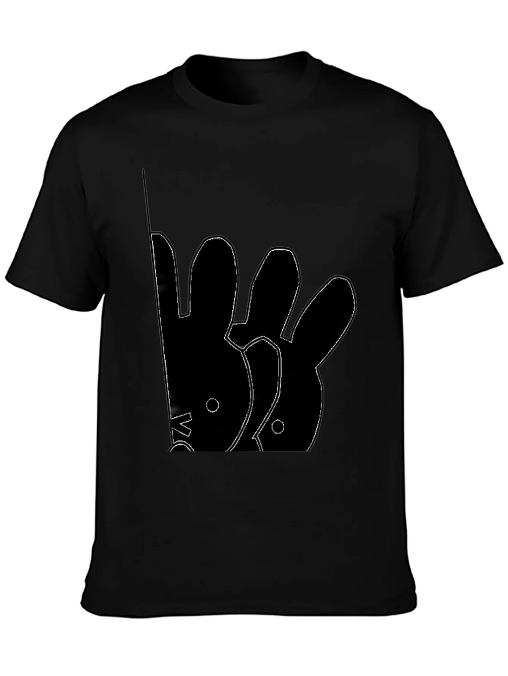 Abstract Rabbit Graphic Black T-Shirt product image 3