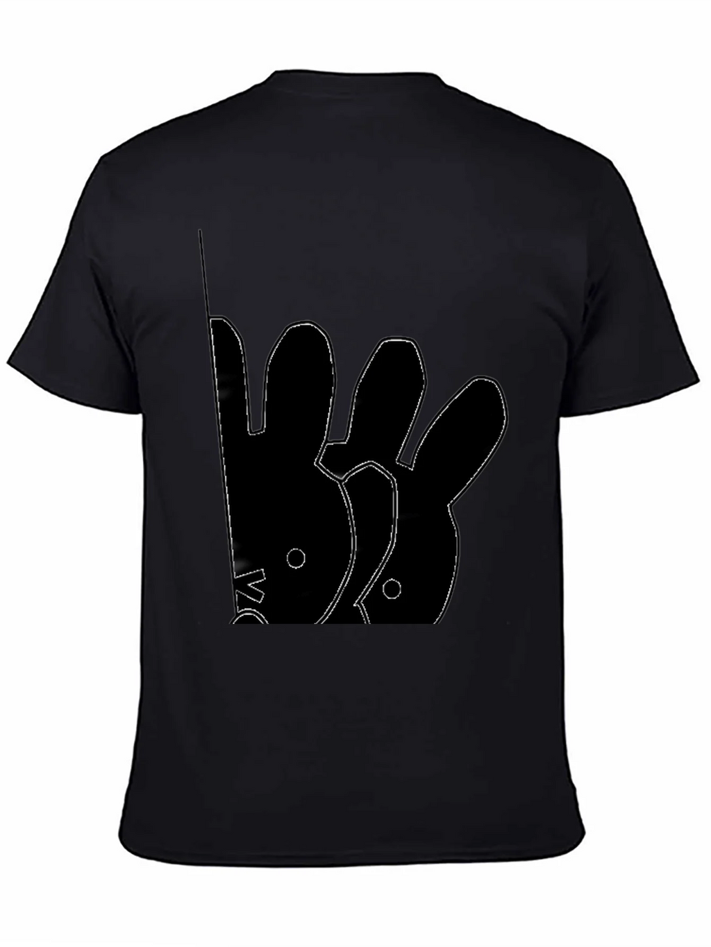 Abstract Rabbit Graphic Black T-Shirt product image 4