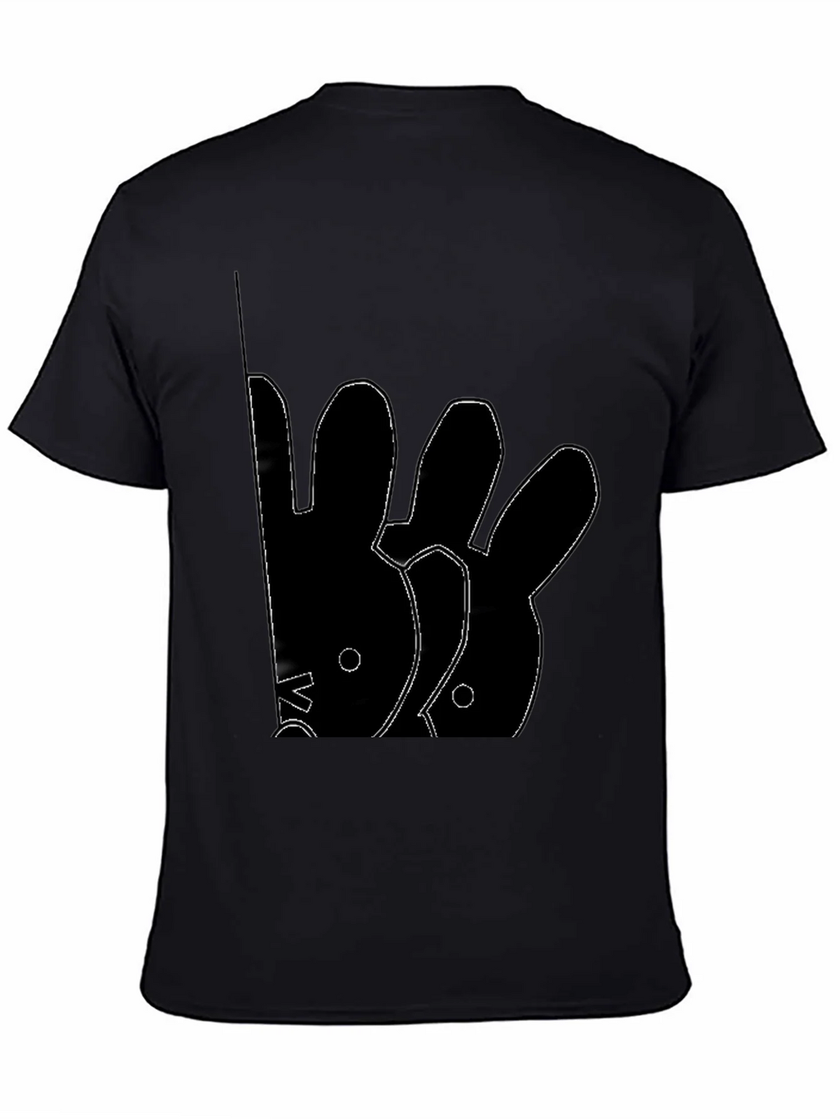 Abstract Rabbit Graphic Black T-Shirt product image 4