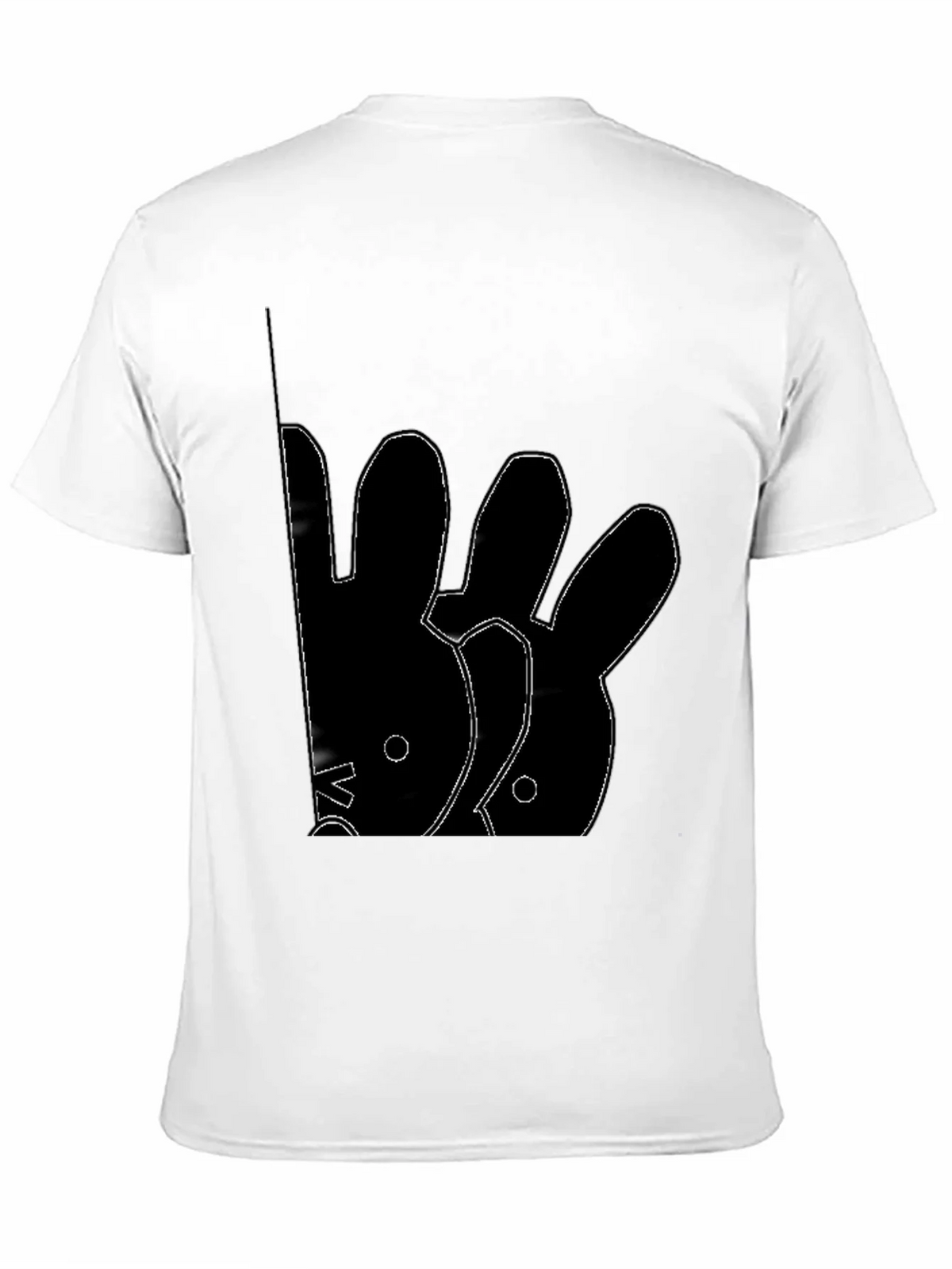 Abstract Rabbit Graphic Black T-Shirt product image 10