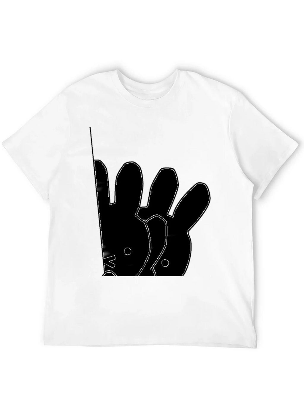 Abstract Rabbit Graphic Black T-Shirt product image 11