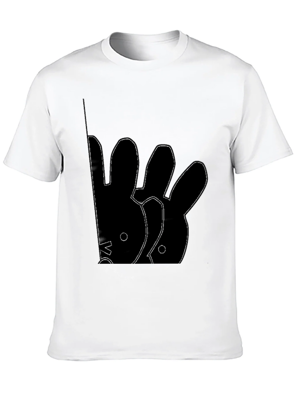 Abstract Rabbit Graphic Black T-Shirt product image 9