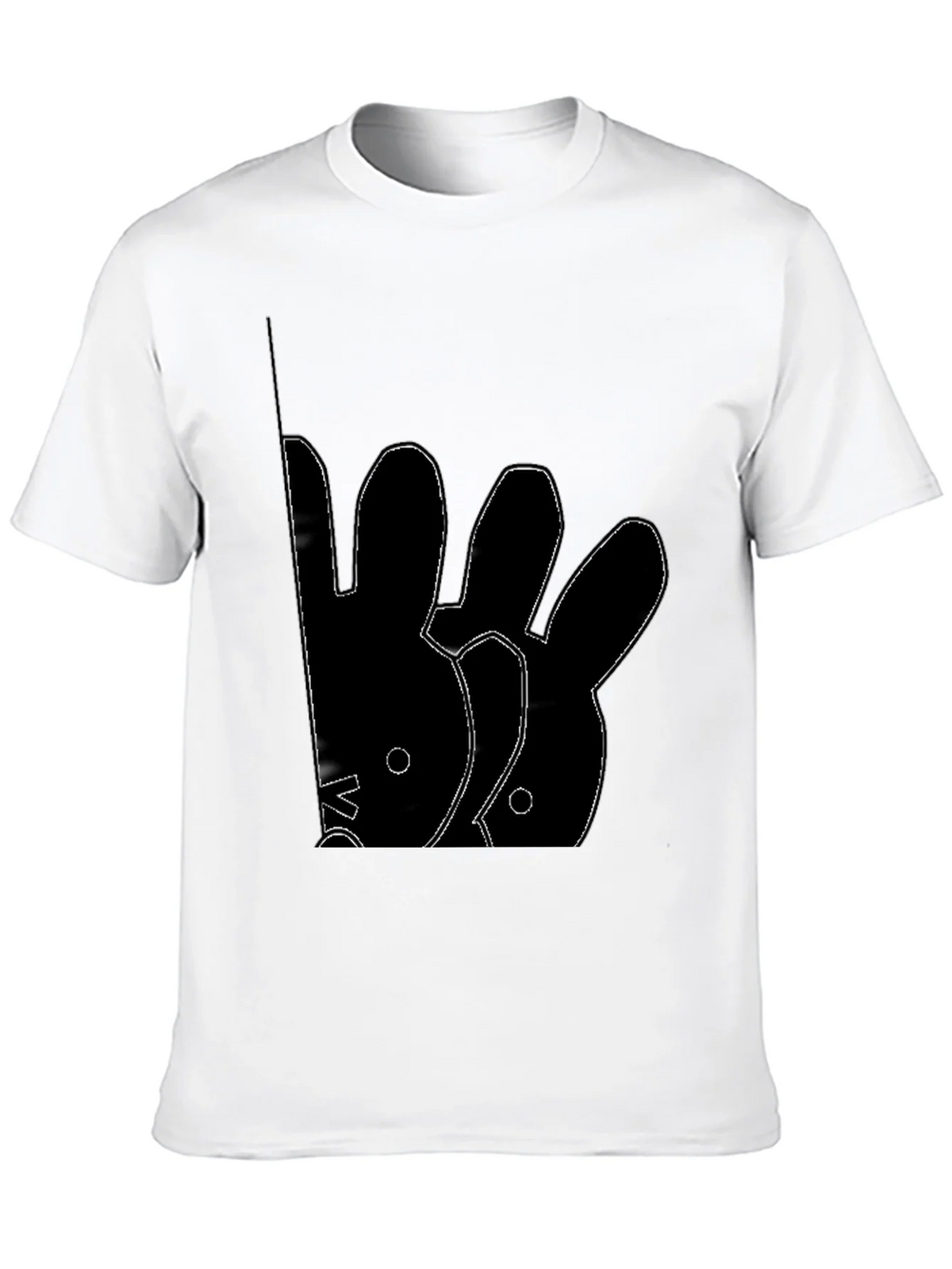 Abstract Rabbit Graphic Black T-Shirt product image 9
