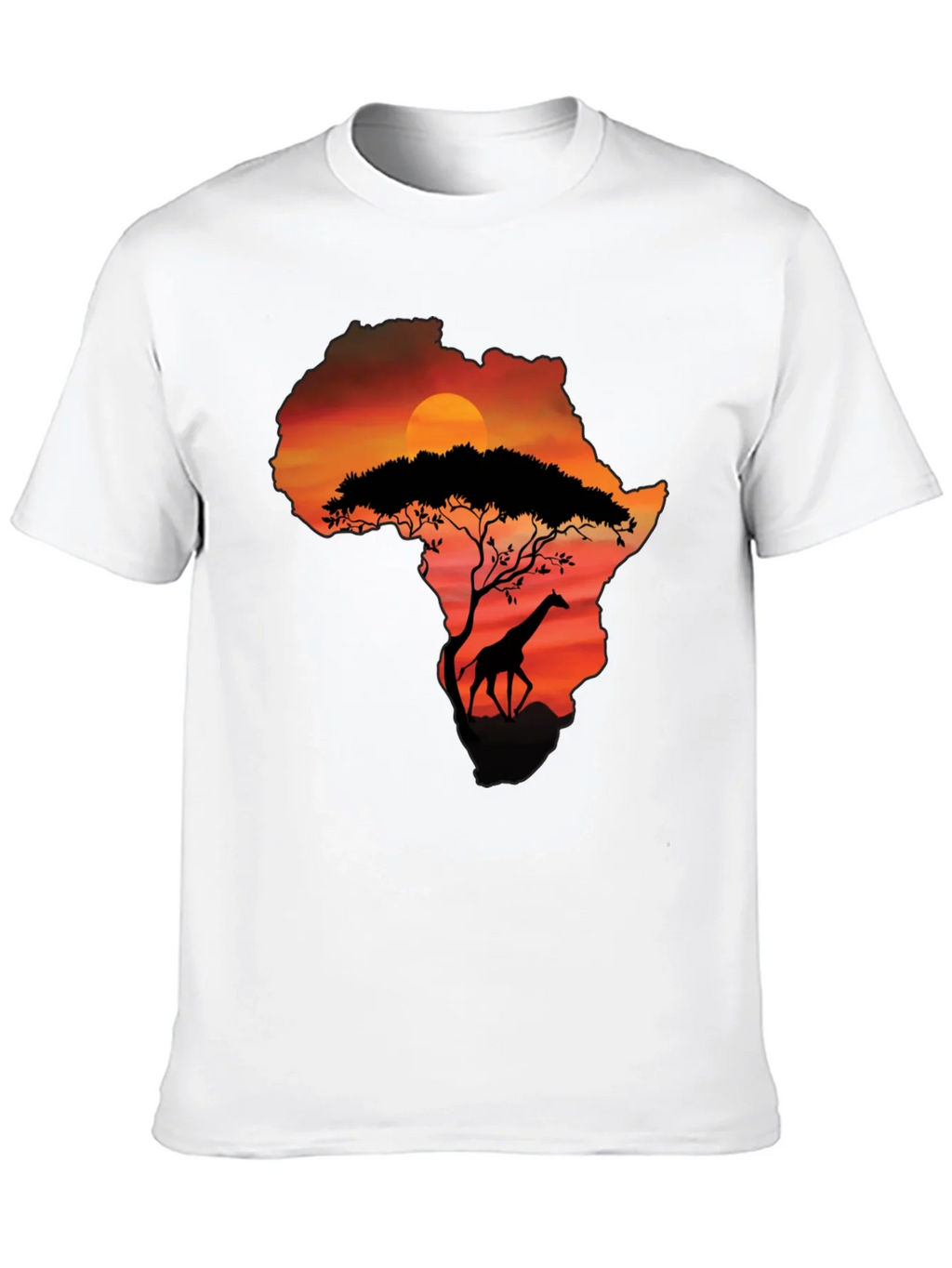 African Sunset Giraffe Graphic Tee - Black product image 9