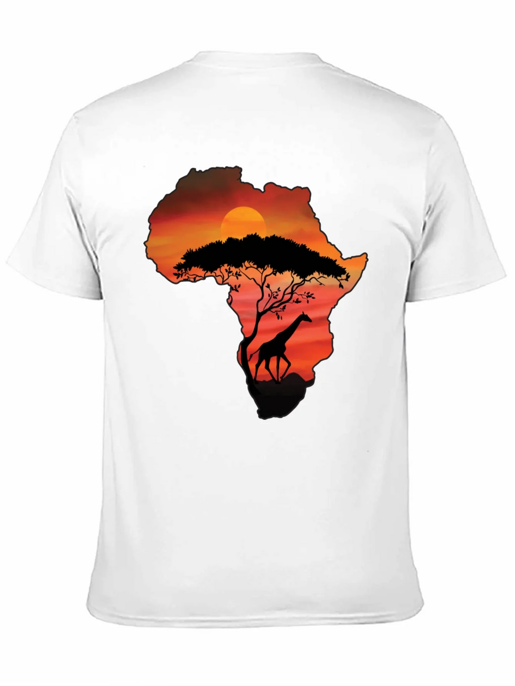 African Sunset Giraffe Graphic Tee - Black product image 10