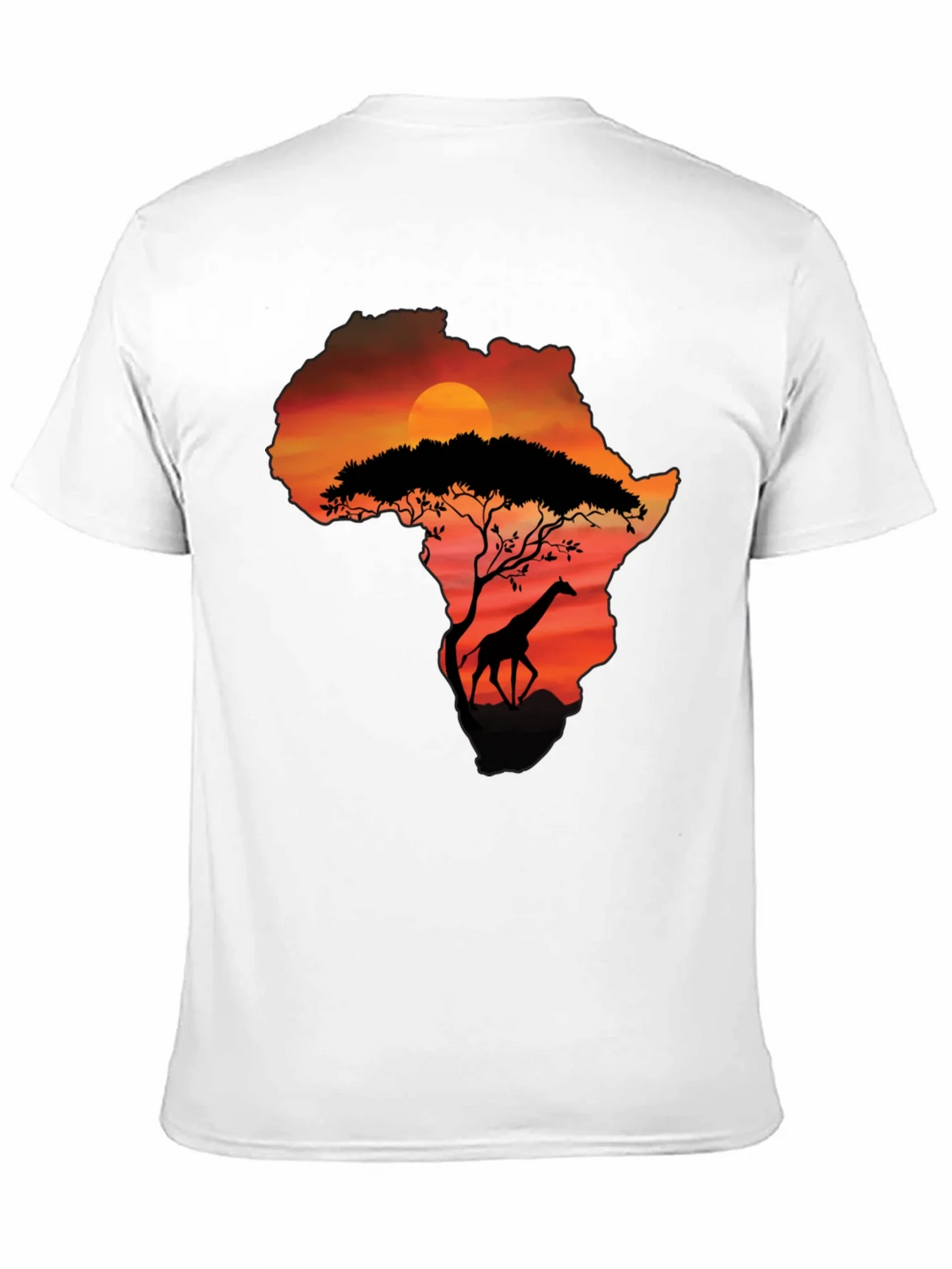 African Sunset Giraffe Graphic Tee - Black product image 10