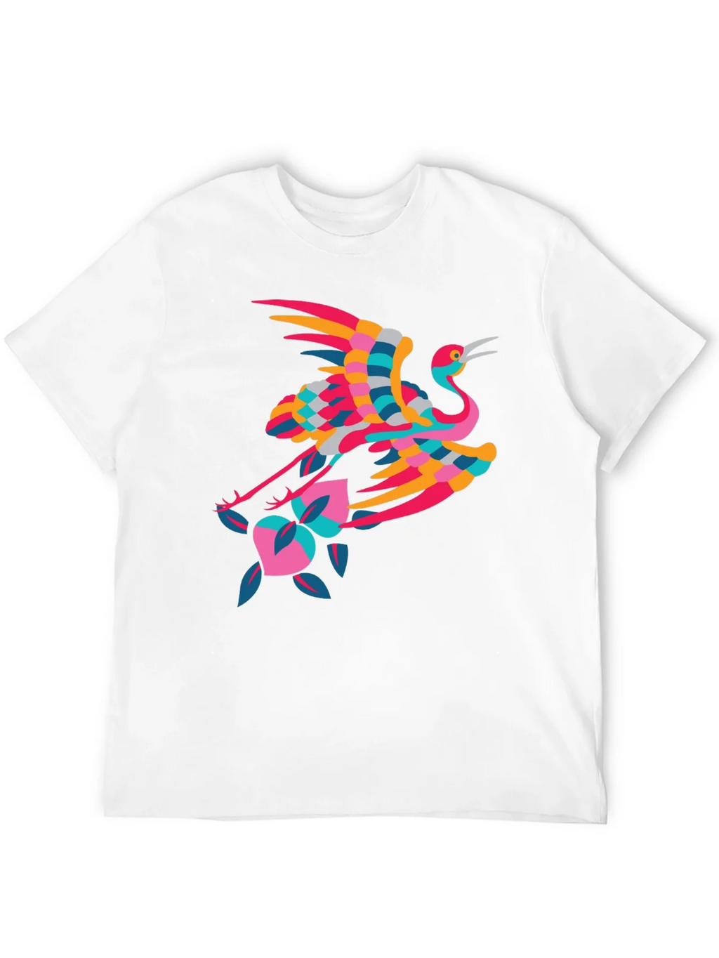 Stylish Crane Graphic Black T-Shirt product image 11