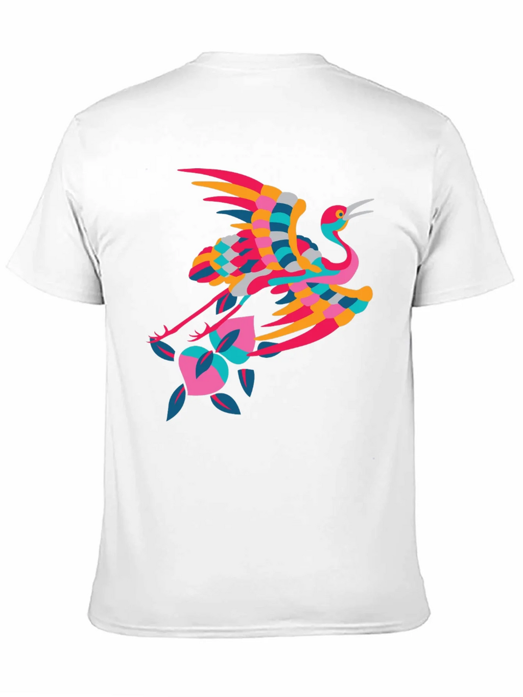 Stylish Crane Graphic Black T-Shirt product image 10