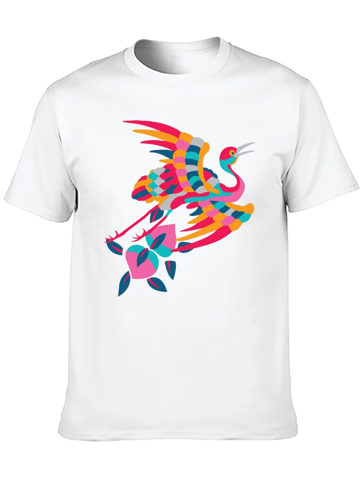 Stylish Crane Graphic Black T-Shirt product image 9