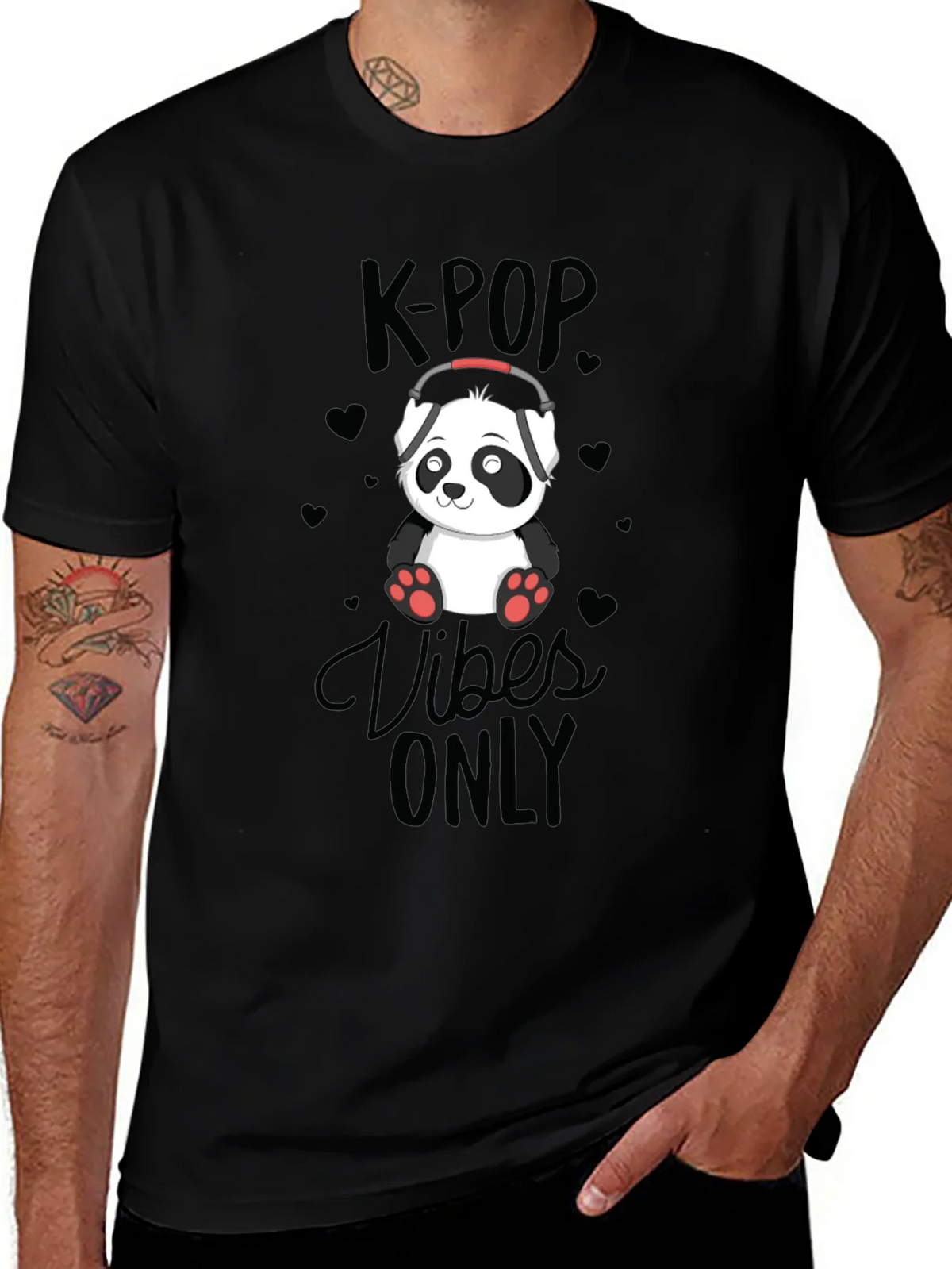 K-POP Vibes Only Panda T-Shirt product image 1