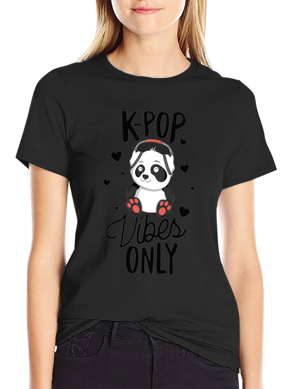 K-POP Vibes Only Panda T-Shirt product image 2