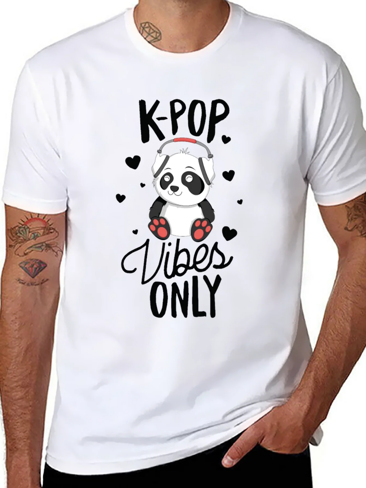 K-POP Vibes Only Panda T-Shirt product image 5