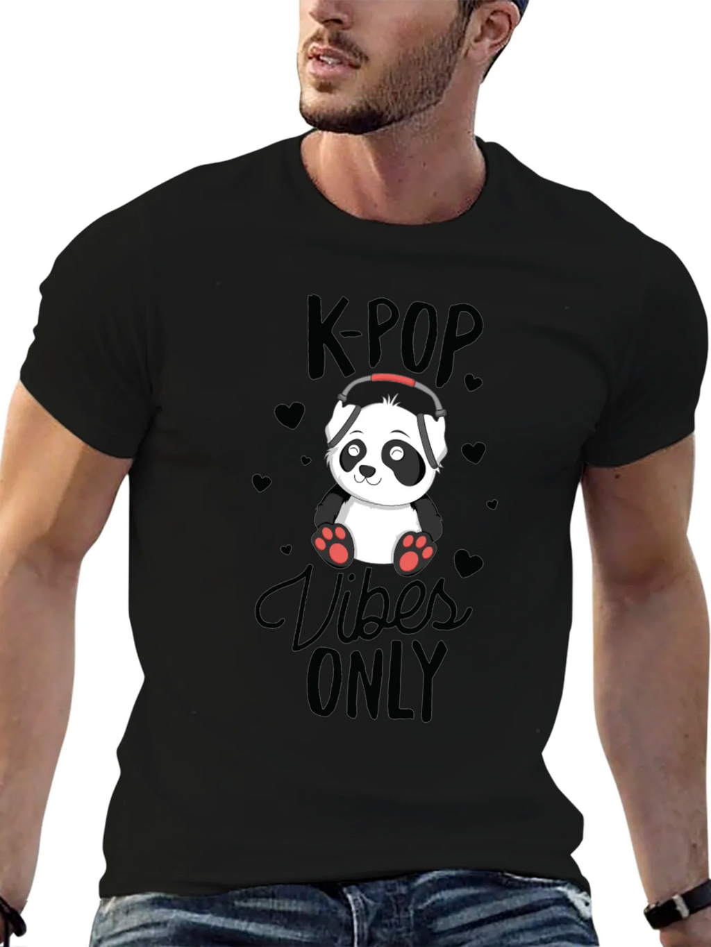 K-POP Vibes Only Panda T-Shirt product image 4