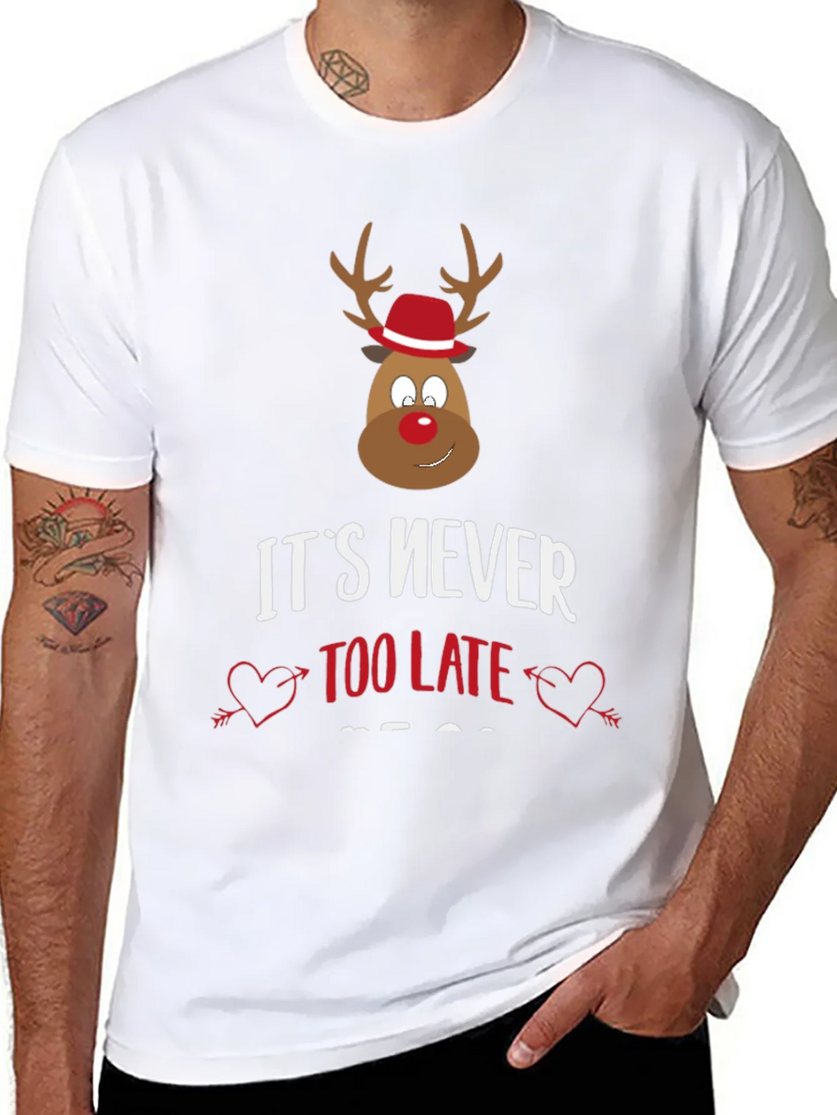 Funny Christmas Reindeer Graphic Tee product image 7