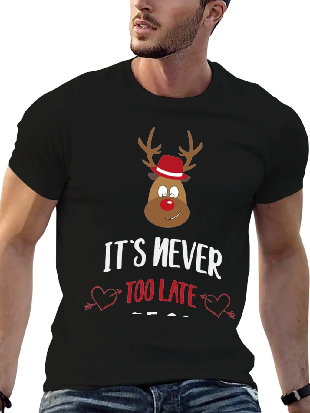Funny Christmas Reindeer Graphic Tee product image 6
