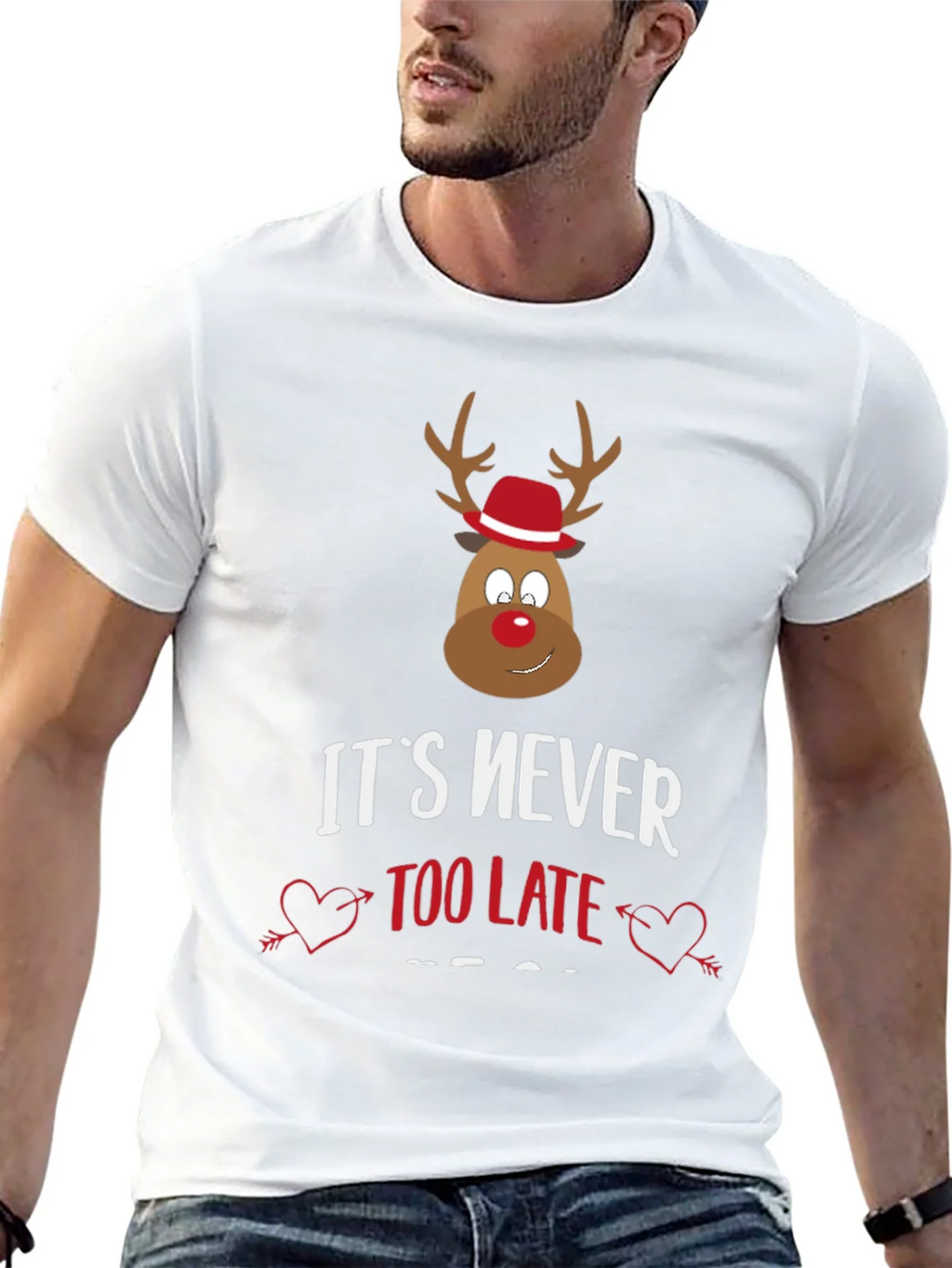 Funny Christmas Reindeer Graphic Tee product image 12